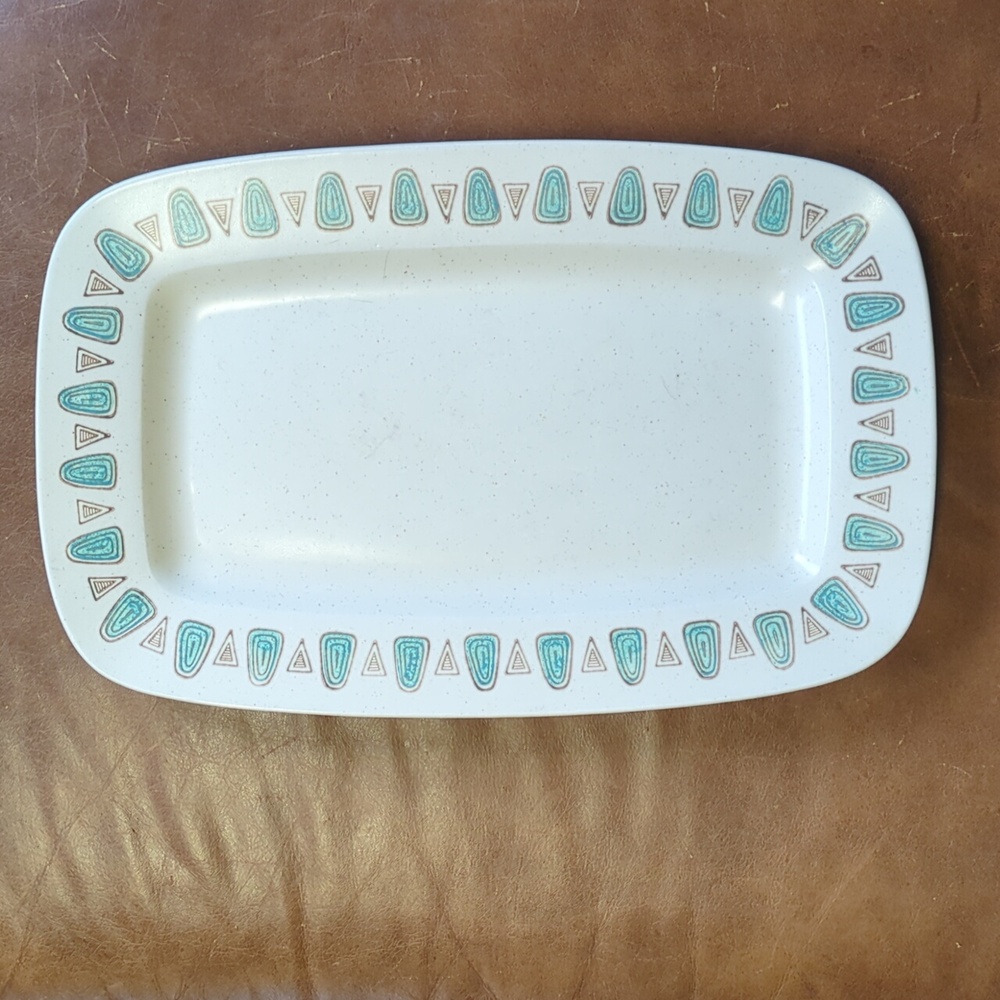 Metlox Poppytrail Navajo Platter Replacement MCM Flecked Stoneware